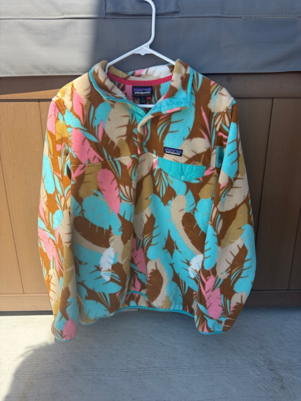 Patagonia Fleece Pullover - Turquoise, Pink, Brown, Cream Synchilla